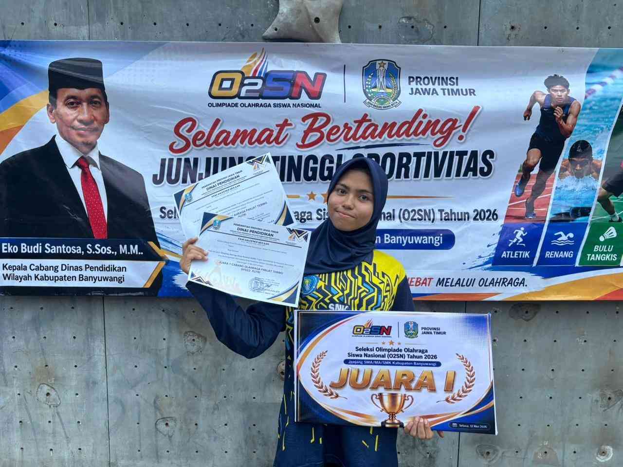 Rajai O2SN Banyuwangi, Siswi TKJ SMK Models Melaju ke Jawa Timur