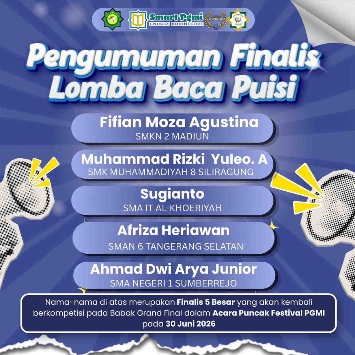 Tembus Tingkat Nasional, Siswa SMK Models Lolos Grand Final Lomba Baca Puisi Festival PGMI 2026